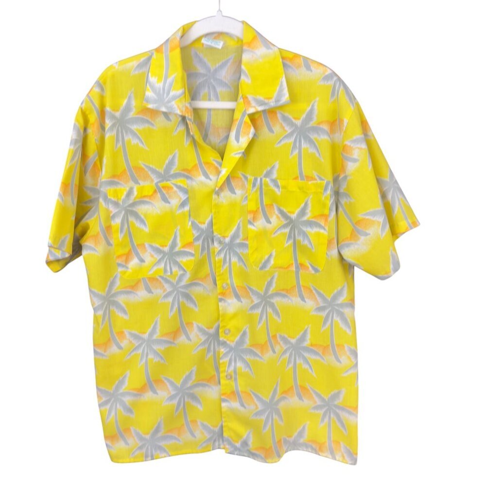 Vintage 1980's Men's Tropicana Hawaiian Shirt With Palm Tree